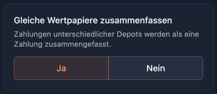 Gleiche Wertpapiere zusammenfassen